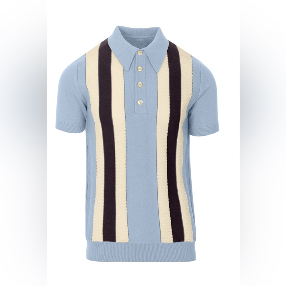 NWT Oxknit Blue and Cream Men’s Polo
